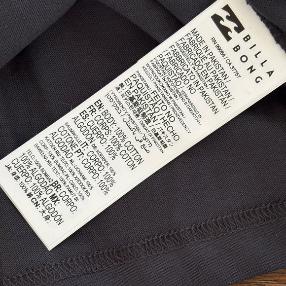 Billabong Identity OG Tee Washed Black SS Embroidered Logo T-Shirt Men’s L - Picture 7 of 10
